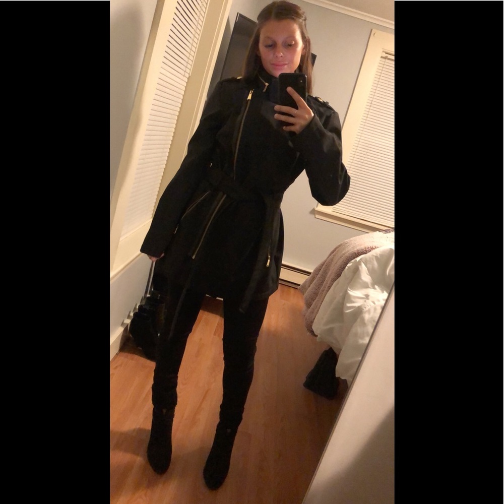 Michael Kors belted trench coat waterproof